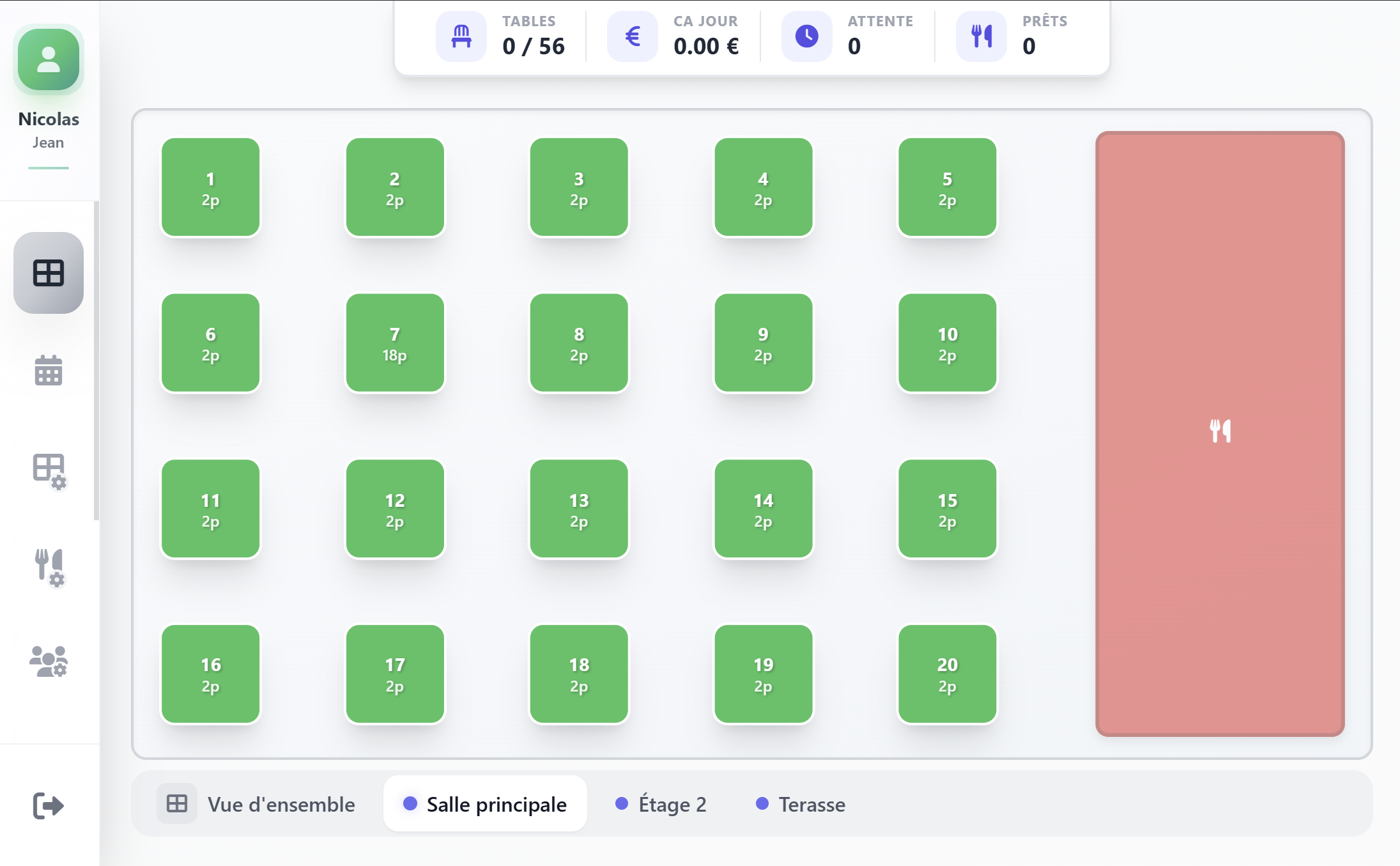 Plan de salle admin